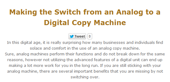 Making the Switch from an Analog to Digital Copy Machine